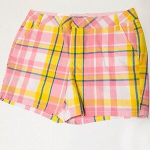 Jones New York Plaid 5” chino shorts